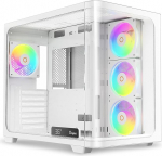 Iota C70 WH Curve ARGB Digital Mid Tower ATX Gaming PC korpus, 270&deg; kumer panoraamvaade, reaalajas temperatuurin&auml;idik, 4 eelpaigaldatud PWM PC ventilaatorit, suur topeltkamber, ATX/MATX/ITX jaoks