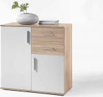 AVANTI TRENDSTORE - Chest of Drawers Sonoma / White, Approx. 80 x 82 x 35 cm