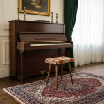 Ultimate Premium Products Anatolia Pattern Vintage Bench | Etnhic Footstock & Ottoman | Mid Century Makeup Stool & Piano Bench Footrest