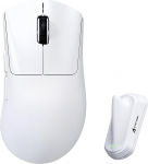 ATTACK SHARK V8 8000Hz traadita m&auml;nguhiir, Nordic 54L15 kiip, PAW3950MAX sensor, 42000 DPI, 20000 FPS, 59g &uuml;likerge, ergonoomiline, BT / 2.4GHz / kaabel, j&auml;&auml;kate, PC/Win, valge