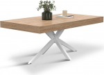 IDMarket - ALIX Ristk&uuml;likukujuline kohvilaud 110 cm Spider alus puidust ja valge v&auml;rvi