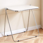 Moodne kokkupandav laua ja tooli komplekt, akr&uuml;&uuml;list TV-taldriku ja -tooli, kompaktne k&uuml;ljelaud elutuppa, magamistuppa, k&ouml;&ouml;ki - hall ja valge - ruumi s&auml;&auml;stev disain