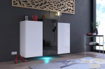 Furnitech K5 kaasaegne elutoa kapp kapp Sideboard magamistuba s&ouml;&ouml;gituba elutoa m&ouml;&ouml;bel (LED valge, K5-18HG-WB3)