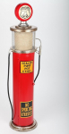Disainerkapp bensiinipump koos valgustiga Retro punane 126 cm