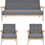 Chusui 3-osaline diivanikomplekt, diivanvoodi, diivanvoodi, diivanid ja diivanid, Relax diivan, kangas, tumehall