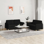 3202090 2-osaline diivanikomplekt pehmendusega must kangas, Lounge diivan, diivanid ja diivanid, Relax diivan, diivan elutuppa, diivan koos
