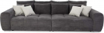 Suur diivan XXL W306/D134/H86 cm, mugav lamamisdiivan kvaliteetsete vedrupolstritega, palju padjandeid, lamamispind 120 cm x 240 cm, moes Corduroy kate halli antratsiidi v&auml;rvi / 15171