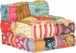 vidaXL Pouf, modulaarne istmepouf, tool, p&otilde;randapadi, istmepadi, Ottomani tool, Chaise Lounge, Patchwork istumism&ouml;&ouml;bel, kangas, 60 x 70 x 51 cm.