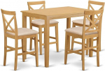 East West Furniture YAPB3-OAK-C 3-osaline baarilaua ja 2 Counter Heights s&ouml;&ouml;gitooli YAPB5-OAK-C Gold