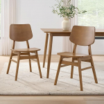 Alaterre Furniture Calais Mid Century Modern Dining Chairs Set of 2 - Minimalistliku disainiga t&auml;ispuidust toolide komplekt - Mid Century Modern m&ouml;&ouml;bel s&ouml;&ouml;gituppa, k&ouml;&ouml;ki v&otilde;i kontorisse (Pecan Finish)