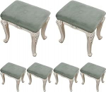 Velvet Stool Cover Ottoman Bar Stool Covers Rectangular 2/4/6 Set Stretch Washable Dressing Table Stool Covers Counter Stool Covers Cover Stool Cover (roheline, 6 t&uuml;kki)