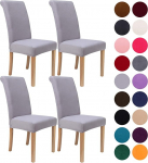 Colorxy sametist toolikatted s&ouml;&ouml;gitoa jaoks 4 pehme Stretch tooli kaitsjad eemaldatavad ja pestavad helehallid