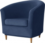 2-osaline komplekt Club Chair kaitsev kate, pestav Stretch diivan Slipcover, vannitooli kate, tugitooli kaitsja, Club Chair kate, m&ouml;&ouml;bli kate elastse Stretch Velvetiga (merev&auml;gi)