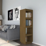 Homgoday raamaturiiul / ruumijaotur mesi pruun 40 x 35 x 135 cm soliidne m&auml;nni raamaturiiul, mis hoiab riiulit, mis seisab riiulil elutuppa, kodukontorisse, m&ouml;&ouml;blile, raamaturiiulile