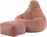 Icon Dalton Corduroy Bean Bag koos tugitooliga, roosa, T&auml;idisega t&auml;iskasvanute m&auml;ngukott, Bean Bag, Corduroy tool, Lounge tool, magamistuba, elutoa m&ouml;&ouml;bel.