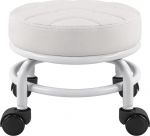 FURWOO Rolling Seat PU nahast madal &uuml;mmargune rulliv tool p&otilde;randap&otilde;hja tool universaalsete ratastega koduseks spordi pedik&uuml;&uuml;riks, k&otilde;rgus: 25,5 cm valge