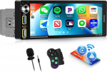 SIXWIN 1 DIN autoraadio koos CarPlay Android autoga, 6,9-tolline HD IPS puuteekraaniga raadio Bluetooth 5.0 / Mirror Link / USB 2 / FM / RDS / Type-C / EQ / SWC + MIC