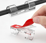 100 St&uuml;ck Kabelclips Selbstklebend Transparent, Starke Kabelhalter f&uuml;r Kabelmanagement, Kabel Organizer f&uuml;r Schreibtisch, Wand, PC & TV, Kabelbefestigung f&uuml;r Kabel bis zu 7mm