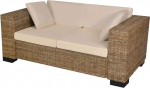 Homgoday 7-Piece 2-Seater Sofa Set, Real Rattan Sofa, Couch, Double Sofa, Relaxing Sofa, Upholstered Sofa, Modern Lounge Sofa, Living Room Sofa for Living Room, Reception, Office