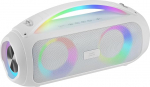 Mars Gaming MS-Pulse, kaasaskantav 50W RMS Bluetooth-k&otilde;lar, RGB-valgustus, 2 aktiivset 93 mm draiverit + 2 passiivset ultrabass-draiverit, USB/MicroSD/AUX/FM, k&auml;epide ja rihm, valge