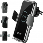 Axred V8 15W mobiiltelefoni hoidja auto laadimisfunktsiooniga, automaatne lukustus ja avamine, traadita kiirlaadimine Qi mobiiltelefoni autohoidja, mis &uuml;hildub iPhone Samsungiga
