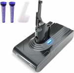 Stanew 21.6 V, 4500 mAh Li-ion aku asendusaku Dyson V8 SV10 tolmuimejale, asendusaku Dyson aku V8 Absolute, Fluffy, Animal SV10, koos 2 filtriga