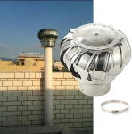 IUBGFTO 4 6 8 10 12 16 20 24 Zoll auf dem Dach montierter Dachbodenventilator ohne Stromversorgung, Windturbinen aus 304 Edelstahl, Dachboden-Entl&uuml;ftungsventilator f&uuml;r H&auml;user, Fabrik,160mm/6.3 in