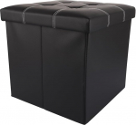 ASeelected Storage Ottoman Kokkupandav ladustamise Ottoman koos kaanega elutuppa magamistuppa esikusse 38 x 38 x 38 cm Mustanahaline