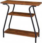 Eingangstisch, schlanke 3-st&ouml;ckige Konsole mit wasserdichter Oberseite und Metallrahmen, verstellbare Beine f&uuml;r Flur, Wohnzimmer, Sofa, platzsparendes Design (80 cm)