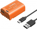 SMALLRIG kaamera aku DMW-BLK22 2520mAh USB-C asendusaku Panasonic LUMIX GH5, S5, 2.5H t&auml;islaetud aku Panasonic LUMIX GH5 II, S5 II, GH7, GH6, S9, S9 II, S5 IIX, oranž