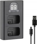 Blumax NP-FW50 Mini Dual LCD-laadija &uuml;hildub Sony ZV-E10 ILCE 3000K XQ1 Alpha 5000 5100 6000 6100 6300 6400 6500 A33 A35 A37 A55 A3000 7 7II 7R 7R 7RII 7s 7s ii