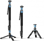 SIRUI 192 cm Monopod AM-404FL with Feet, Professional Aluminium Monopod, Compact Travel Monopod with QC-55 Quick Release Plate, Max Load 15 kg, Compatible with DSLR Cameras
