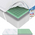 7 cm madratsi pealisplaat H5/H6 - Topper 180 x 200 cm Gel & Bambus Charcoal Memory Foam, optimeeritud 7-tsooniline profiilistruktuur t&auml;psema toe tagamiseks, pestav Tencel kate, Box Spring Bed & Diivanvoodi jaoks.