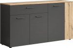 trendteam smart living - Esteban - Sideboard - Antratsiit/Evoke Tamm - 5 kambrit - 1 sahtli - (B x K x S) 150 x 83 x 42 cm - 3 reguleeritavat riiulit - kriimustuskindel