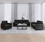 LAPOOH 3201959 3-osaline diivanikomplekt pehmendusega must samet, Lounge diivan, diivanid ja diivanid, Relax diivan, diivan elutuppa, diivan koos