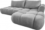 COMFORTINO FURNITURE Luna L-kujuline nurgadiivan magamisfunktsiooniga, diivan voodikastiga, 3-kohaline nurgadiivan, diivanvoodi elutuppa, suur diivan magamisfunktsiooniga (helehall, Ottomani).