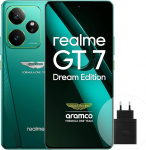 realme GT7 5G nutitelefon, 16 + 512 GB, Aston Martin Green, 7000 mAh aku, 120 W laadimine, Dimensity 9400e kiibistik, IMX906 50MP kaamera, AI Planner (piiratud varu)