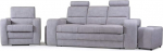 Diivan Vilni polsterdatud diivan 3-kohaline diivanvoodi Box Sleep Function Green Grey Black04 (3-kohaline diivan + tugitool)
