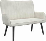 vidaXL Zweisitzer Diivan Creme 115 x 61 x 87 cm Samt, Moderne Samt-Loveseats, Bequeme 2-Sitzer, Elegante Couch, robuste minimalistische Gestaltung, platzsparendes Design