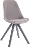 CLP Toulouse Velvet Square Retro tool kvaliteetsete istmepatjadega, tugevad puitraamiga lamamistoolid, istme k&otilde;rgus 48 cm, v&auml;rv: V&auml;rv: Hall, Raami v&auml;rv: Puit (Hall)