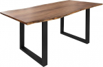 MASSIVMOEBEL24.DE Freeform 3 akaatsiapuust laud Natural + U-jalad matt antratsiit 220 x 100 x 76 cm Massiivpuidust laud Wane-Edge laud s&ouml;&ouml;gilaud