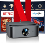 Beamer 4K Kompatibel mit Netflix, ZOOMCAT Smart Beamer mit Elektrischer Fokus & 4D Keystone, WiFi 6/Bluetooth 5.3, Native 1080P & HDR10+, 1000 ANSI Heimkino Projektor for Streaming ohne TV-Stick