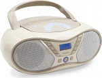 MOOOV 477403 Kaasaskantav CD-m&auml;ngija koos raadio, USB, k&otilde;lariga, Mini kohverraadio lastele ja eakatele, retro disain, MP3, ideaalne k&ouml;&ouml;ki ja lastetuppa, v&otilde;rgutoitega v&otilde;i patareidega, hall
