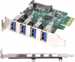 CY Low Profile 4 pordi PCI-E USB 3.0 HUB PCI Express laienduskaardi adapter 5Gbps emaplaadile