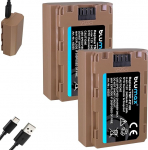 2 x Blumax aku &uuml;hilduv Sony NP-FZ100 | 2400 mAh USB Type-C laadimisportiga - NTC andur ja V1 korpus - Alpha 9 III A9 III / A7C A7 III - IV jaoks