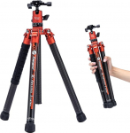 Fotopro 64 Inch Carbon Fiber Camera Tripod with Monopod Ball Head 360 1/4 Quick Release Plate Lightweight Travel Tripod for Camera Max Load 12kg x Aircross 3 Orange