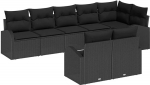 8-teiliges Garten Sofa Set mit Kissen in Schwarz aus Poly Rattan Gartenlounge Model3346093