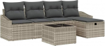 6-teiliges Garten Sofa Set mit Kissen in Hellgrau aus Poly Rattan Gartenlounge Model3359271