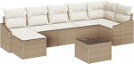 Rantry 8-teiliges Garten-Sofa-Set mit Kissen Braun Poly-Rattan Gartenlounge Model3346821