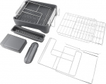 Senrusa Dish Dryer, Professional Extendable Stainless Steel Dish Rack with Large Capacity and Draining Board for Kitchen Counter (Double Layer)